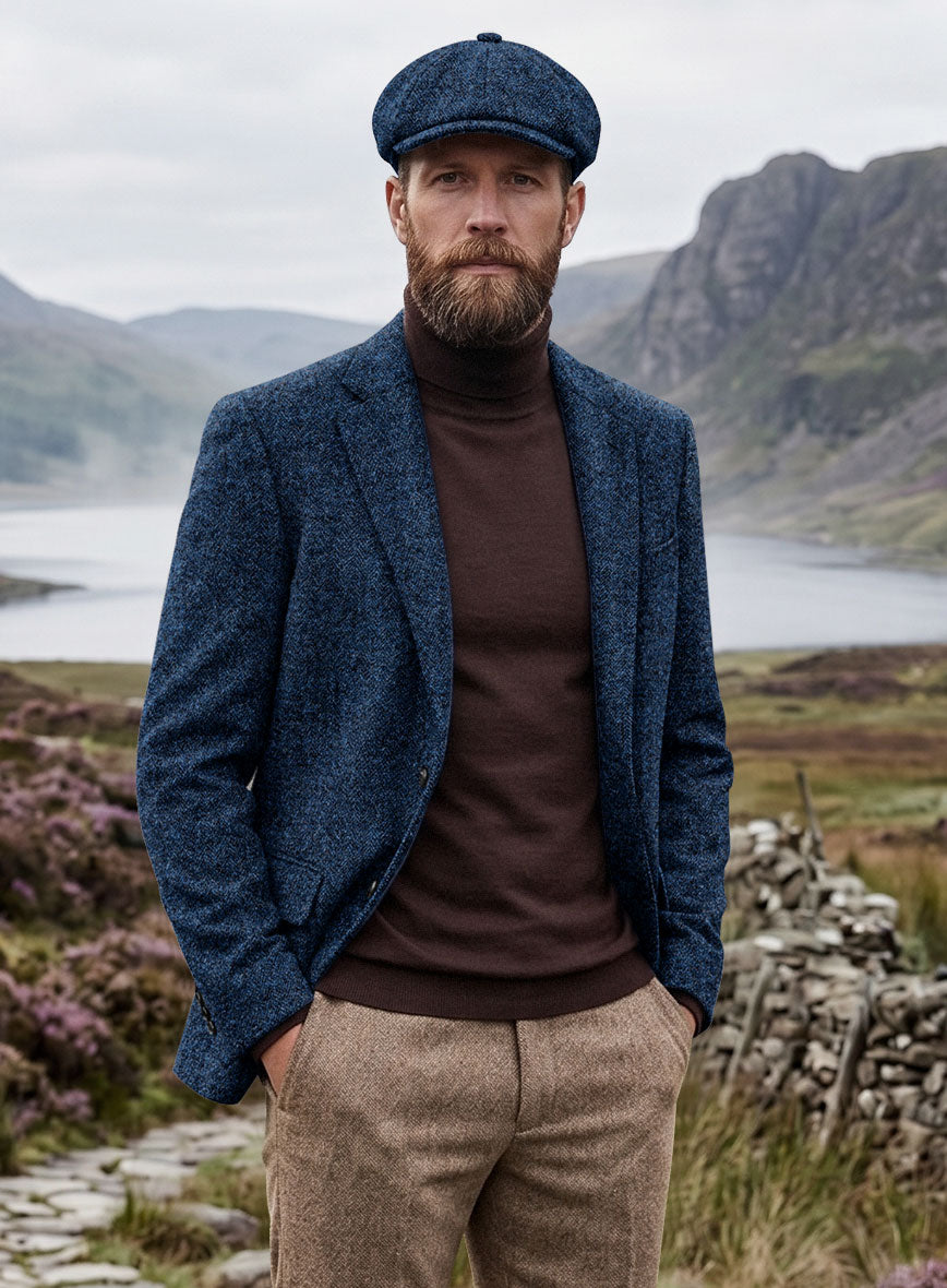 Harris Tweed Highland Blue Hopsack Suit - StudioSuits