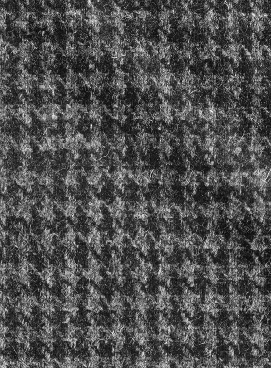 Harris Tweed Houndstooth Dark Gray Overcoat - StudioSuits