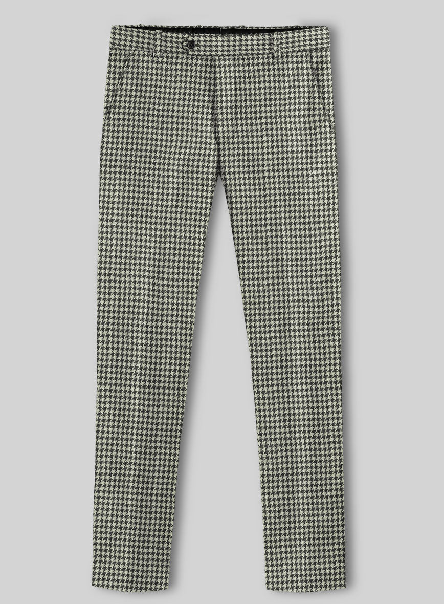 Harris Tweed Light Gray Houndstooth Double Breasted Suit - StudioSuits