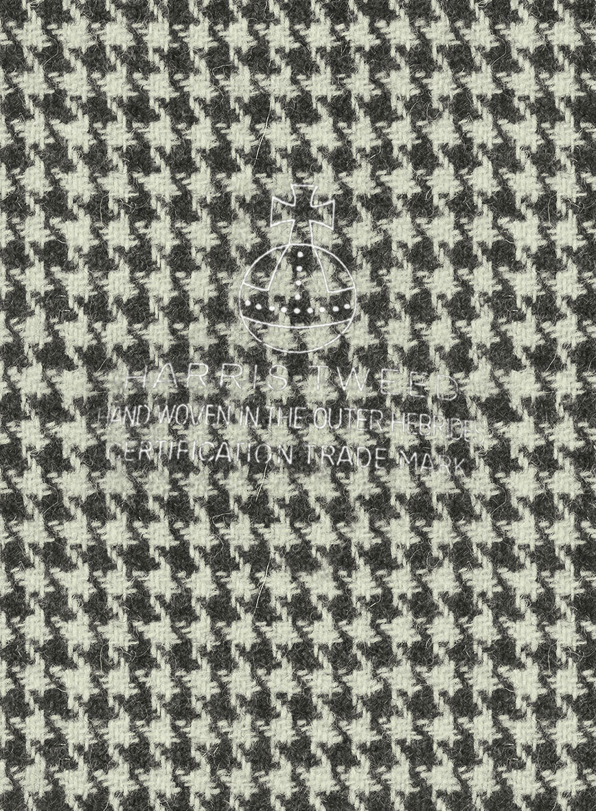 Harris Tweed Light Gray Houndstooth Double Breasted Suit - StudioSuits