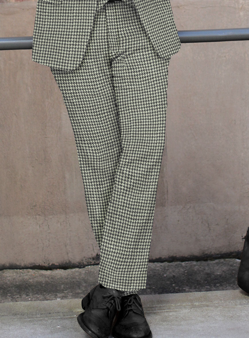 Harris Tweed Light Gray Houndstooth Pants - StudioSuits