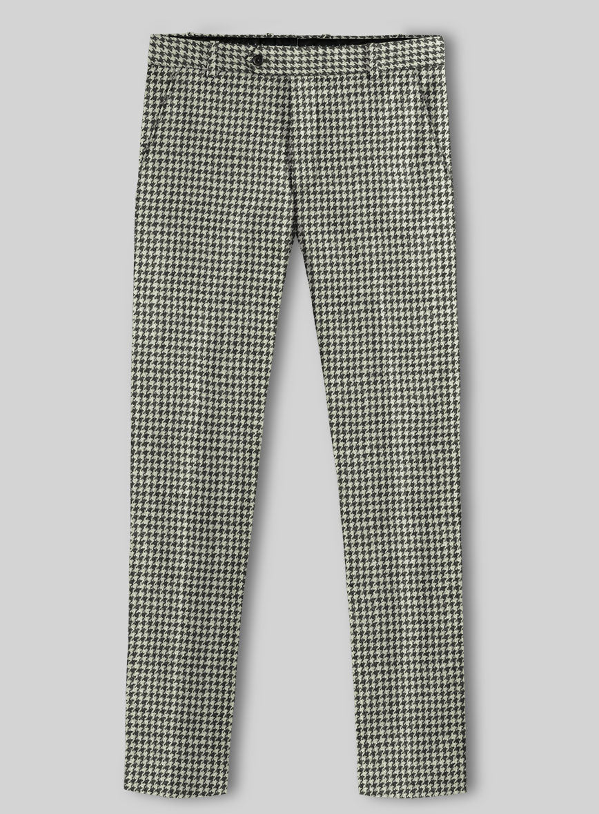 Harris Tweed Light Gray Houndstooth Pants - StudioSuits