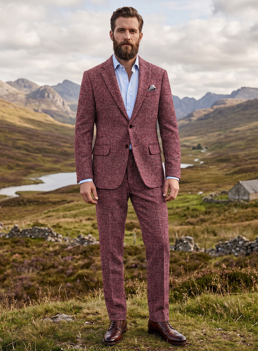 Harris Tweed Merlotwood Hopsack Suit - StudioSuits