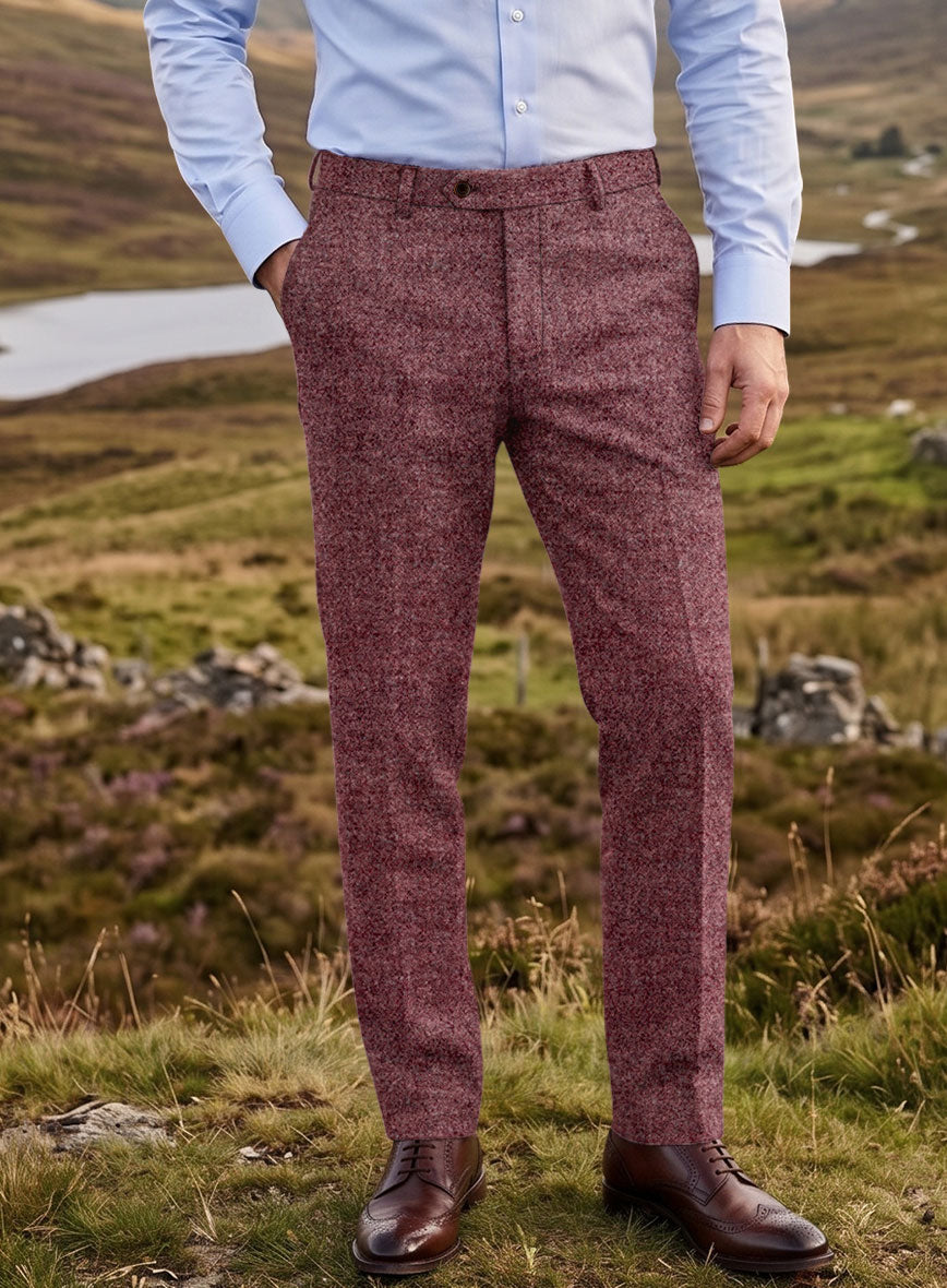 Harris Tweed Merlotwood Hopsack Pants - StudioSuits