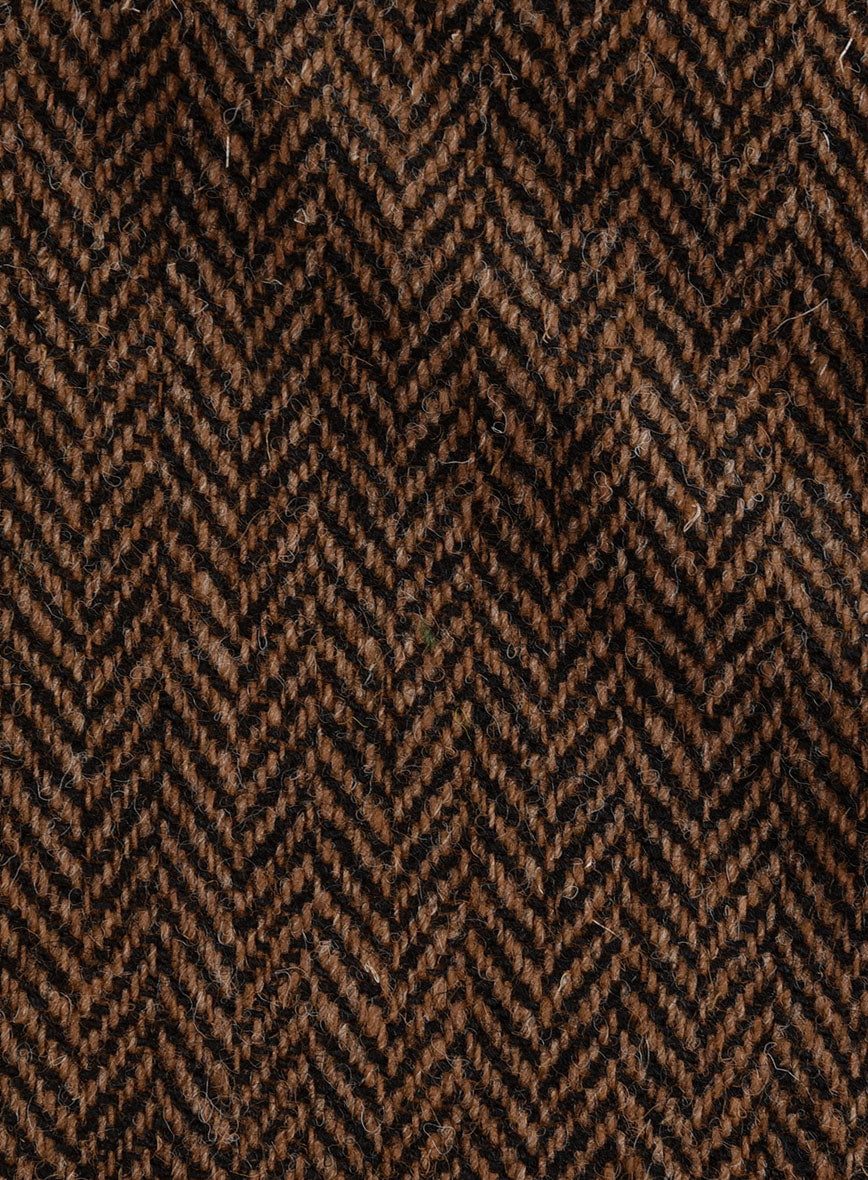 Harris Tweed Walnut Herringbone Overcoat - StudioSuits