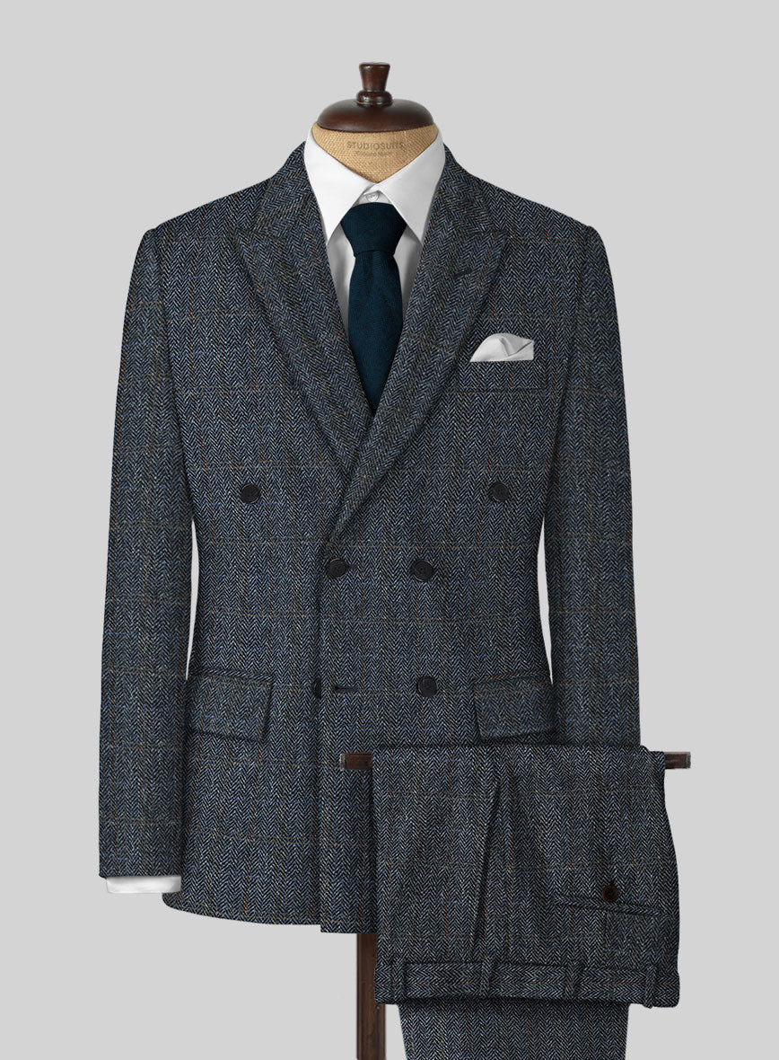 Harris Tweed Country Blue Suit - StudioSuits