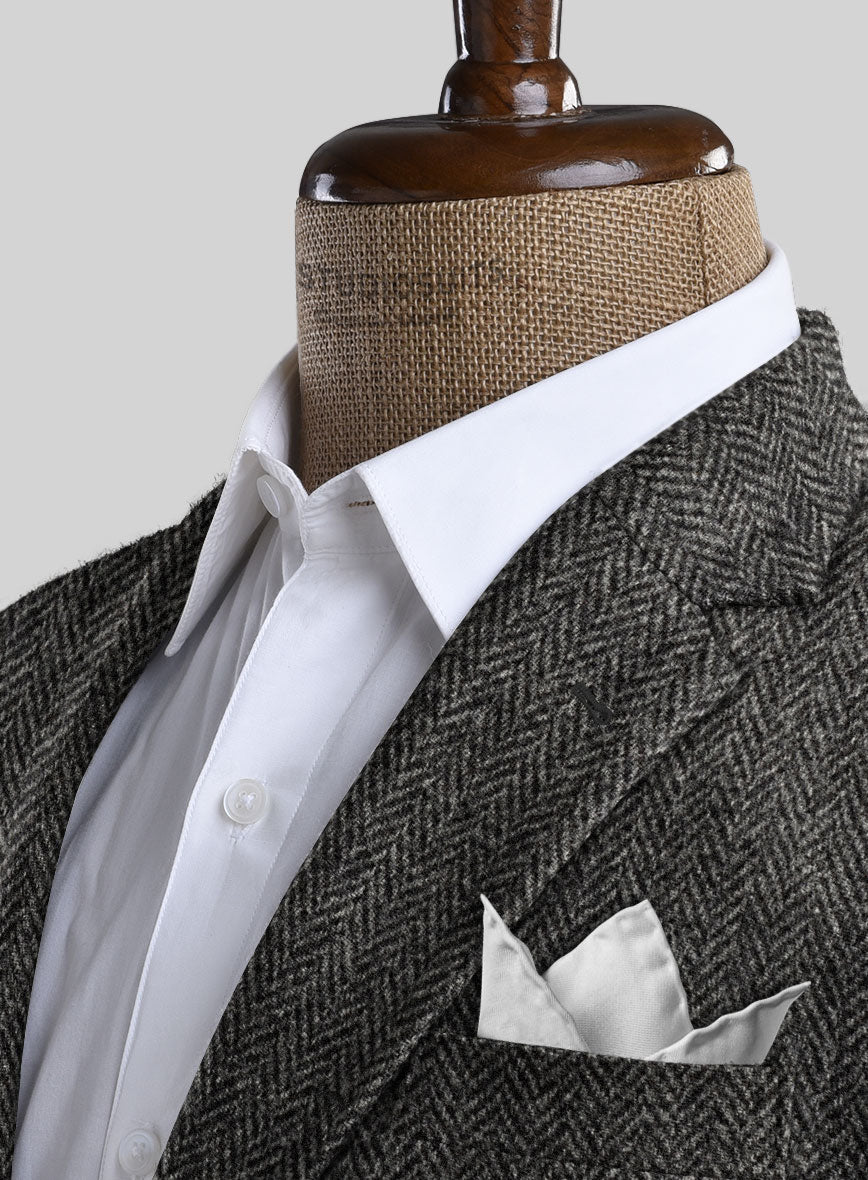 Harris Tweed Dark Gray Herringbone Jacket - StudioSuits