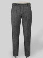 Harris Tweed Dark Gray Herringbone Pants - StudioSuits