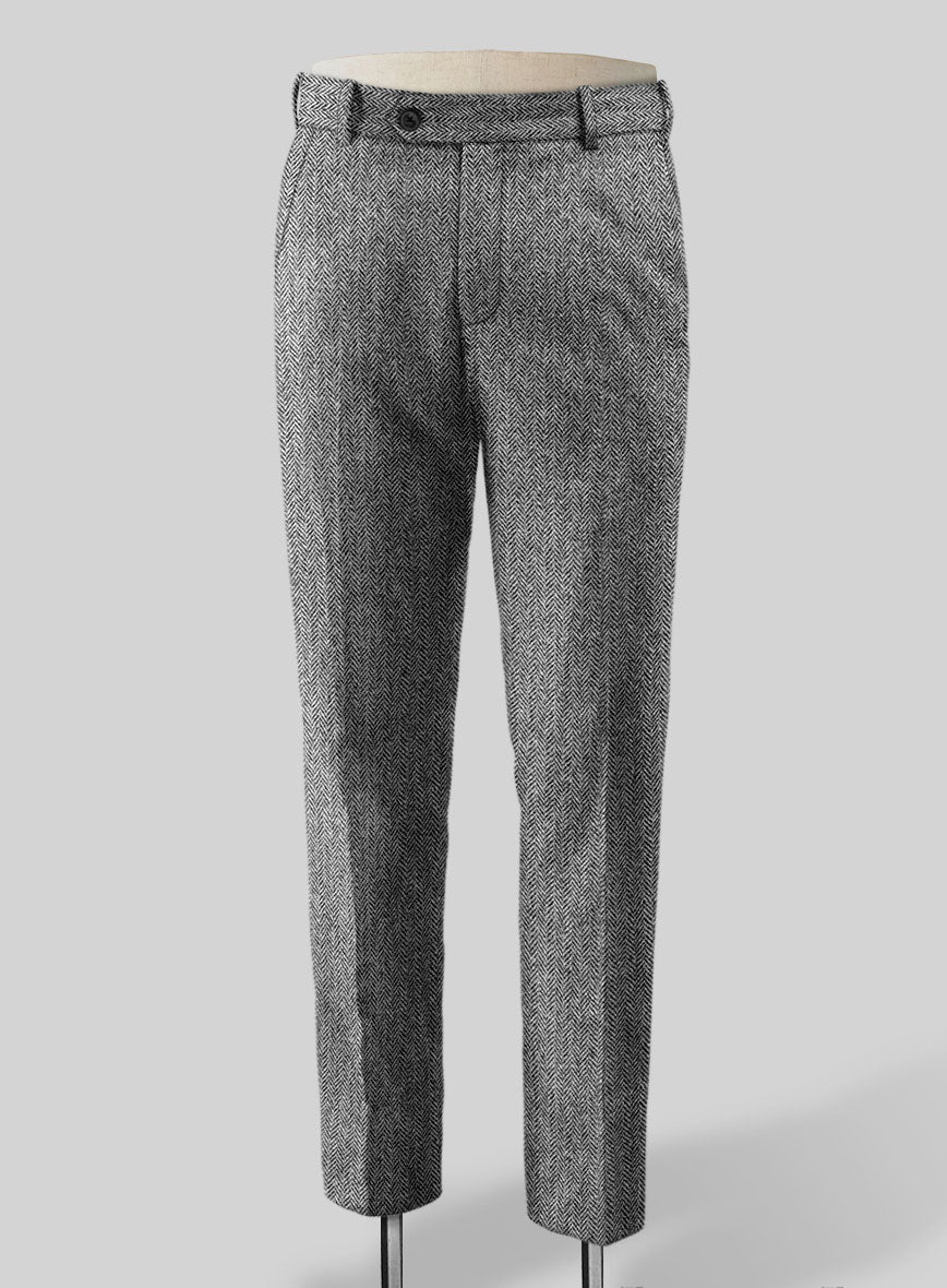Harris Tweed Gray Herringbone Suit - StudioSuits