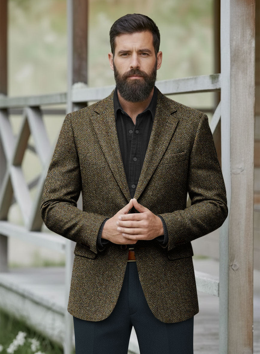 Harris Tweed Ridge Brown Herringbone Suit - StudioSuits