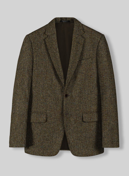 80-90s DAREBRIDGE　Herringbone Tweed Coat Harris Tweed Ridge Brown Herringbone Jacket – StudioSuits