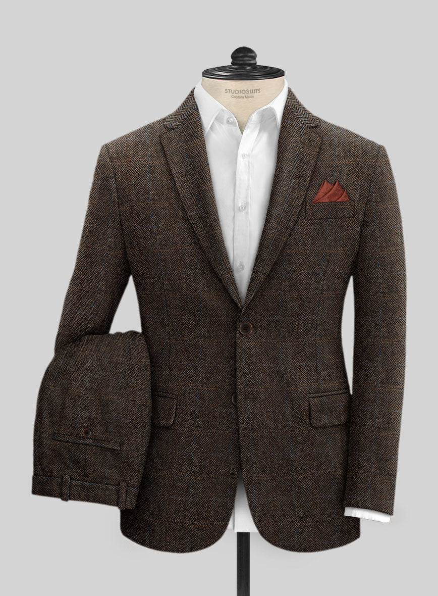 Harris Tweed Country Dark Brown Suit - StudioSuits
