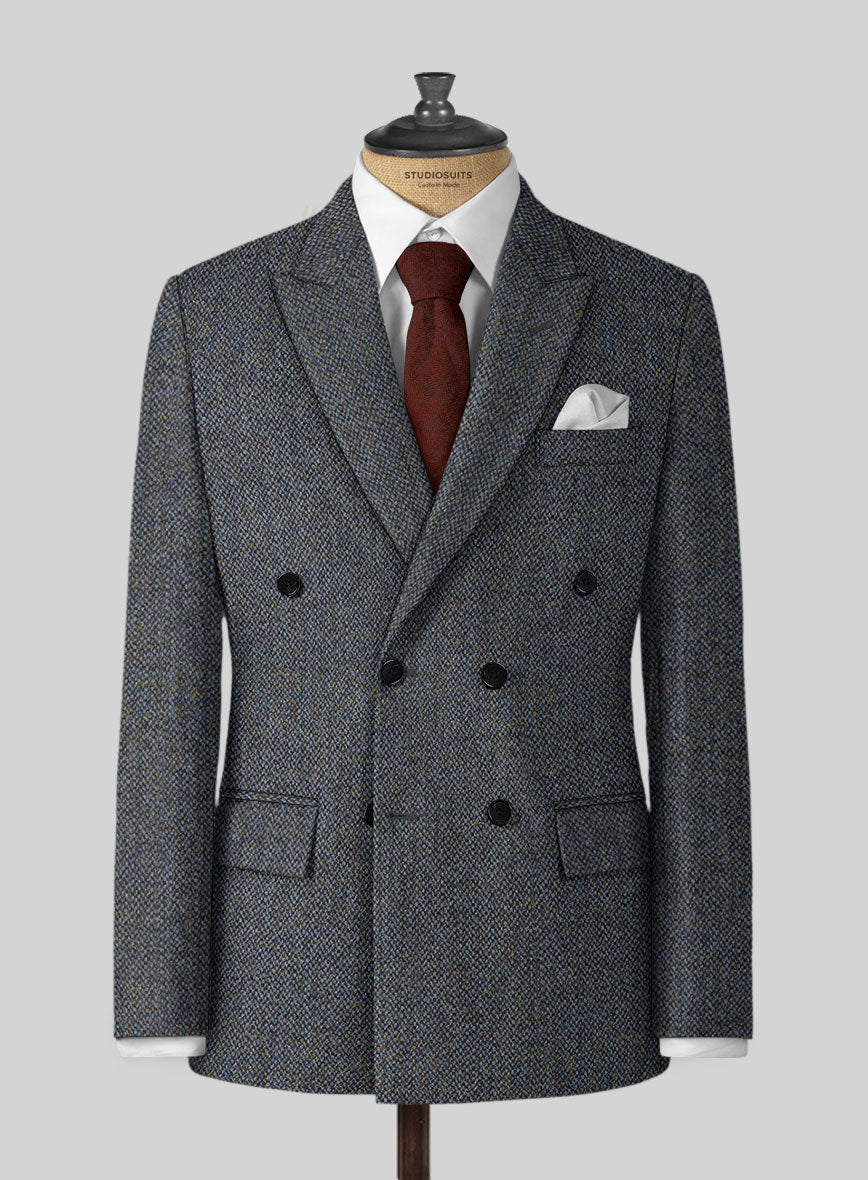 Harris Tweed Barley Blue Jacket - StudioSuits