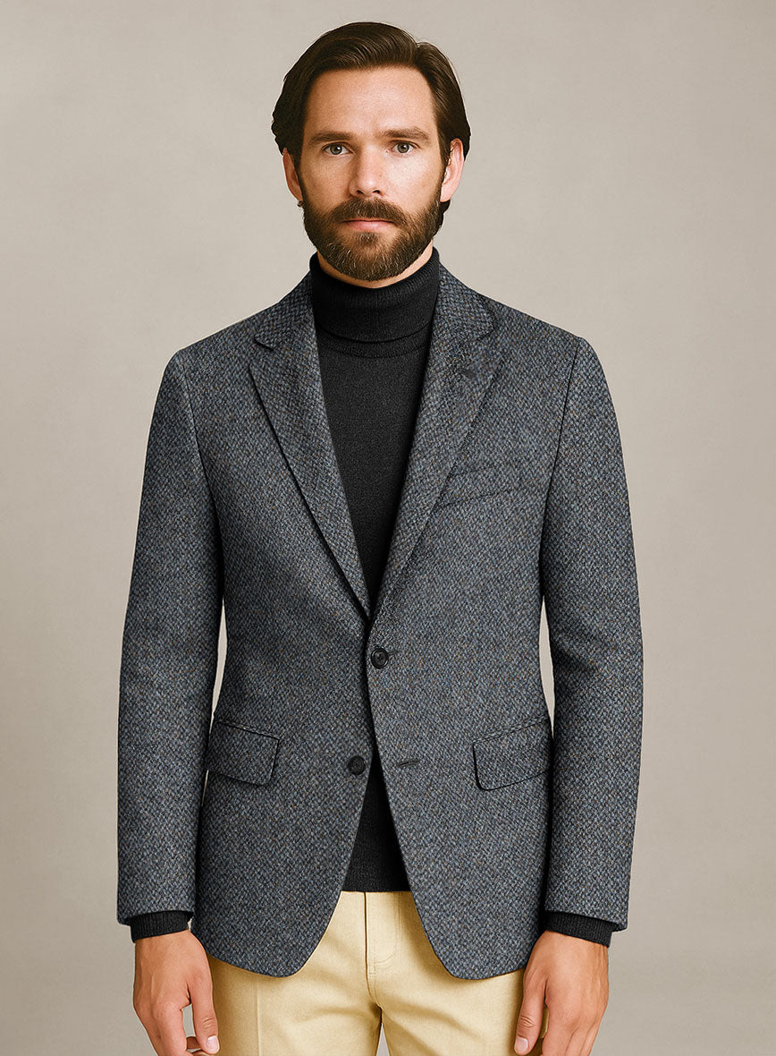 Harris Tweed Barley Blue Suit - StudioSuits