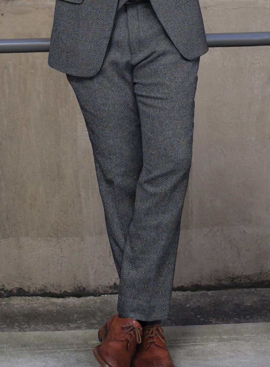 Harris Tweed Barley Blue Pants - StudioSuits