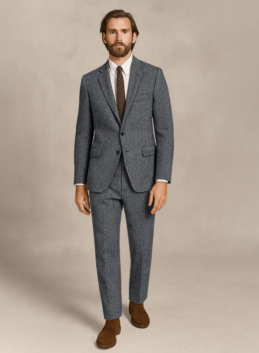 Harris Tweed Barley Blue Suit - StudioSuits
