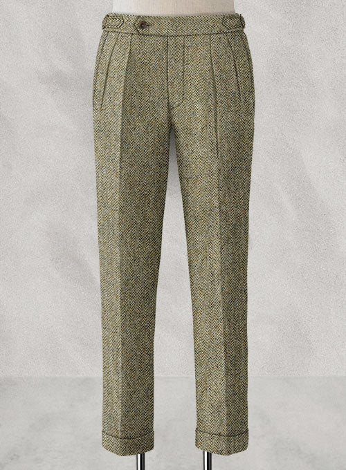 Harris Tweed Barley Brown Highland Trousers - StudioSuits