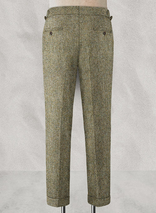 Harris Tweed Barley Brown Highland Trousers - StudioSuits