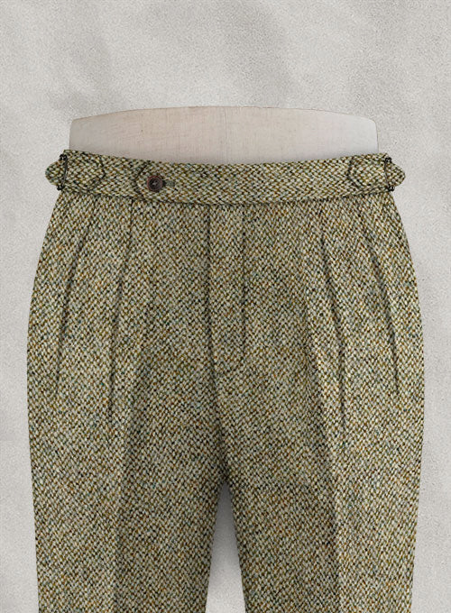Harris Tweed Barley Brown Highland Trousers - StudioSuits