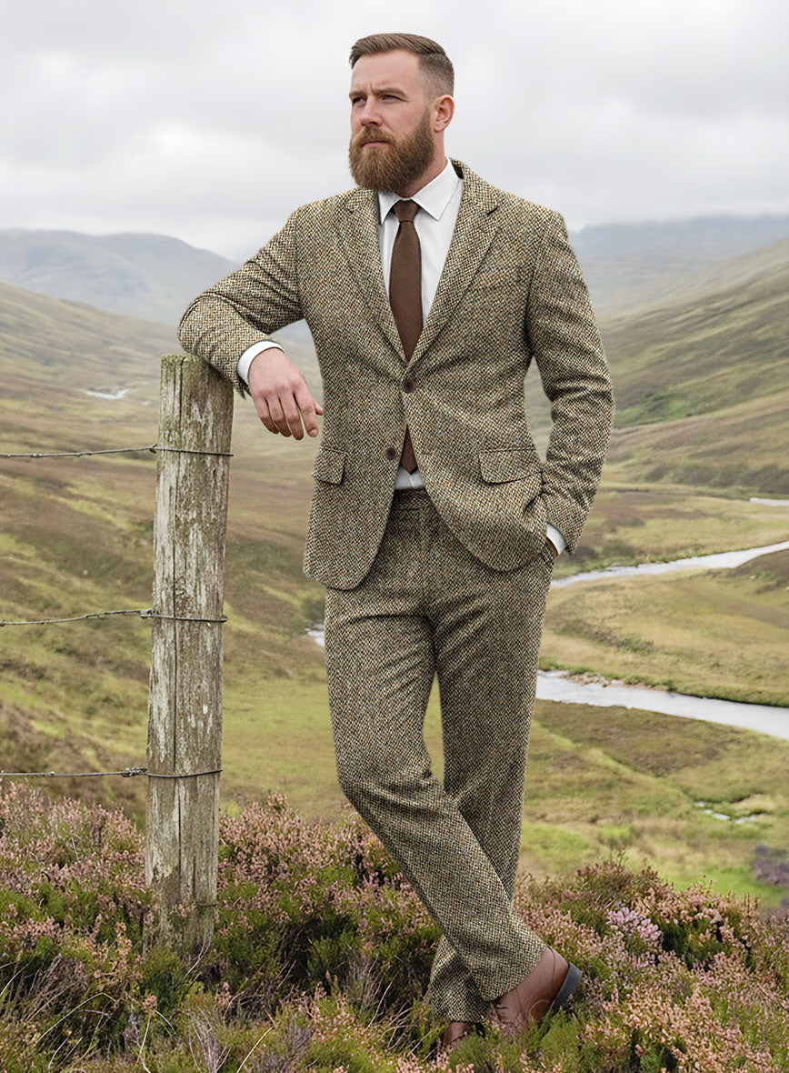 Harris Tweed Barley Brown Suit - StudioSuits