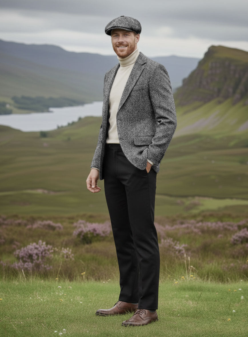 Harris Tweed Barley Gray Jacket - StudioSuits
