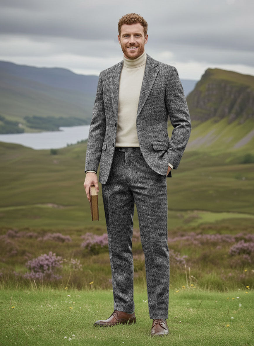 Harris Tweed Barley Gray Suit - StudioSuits