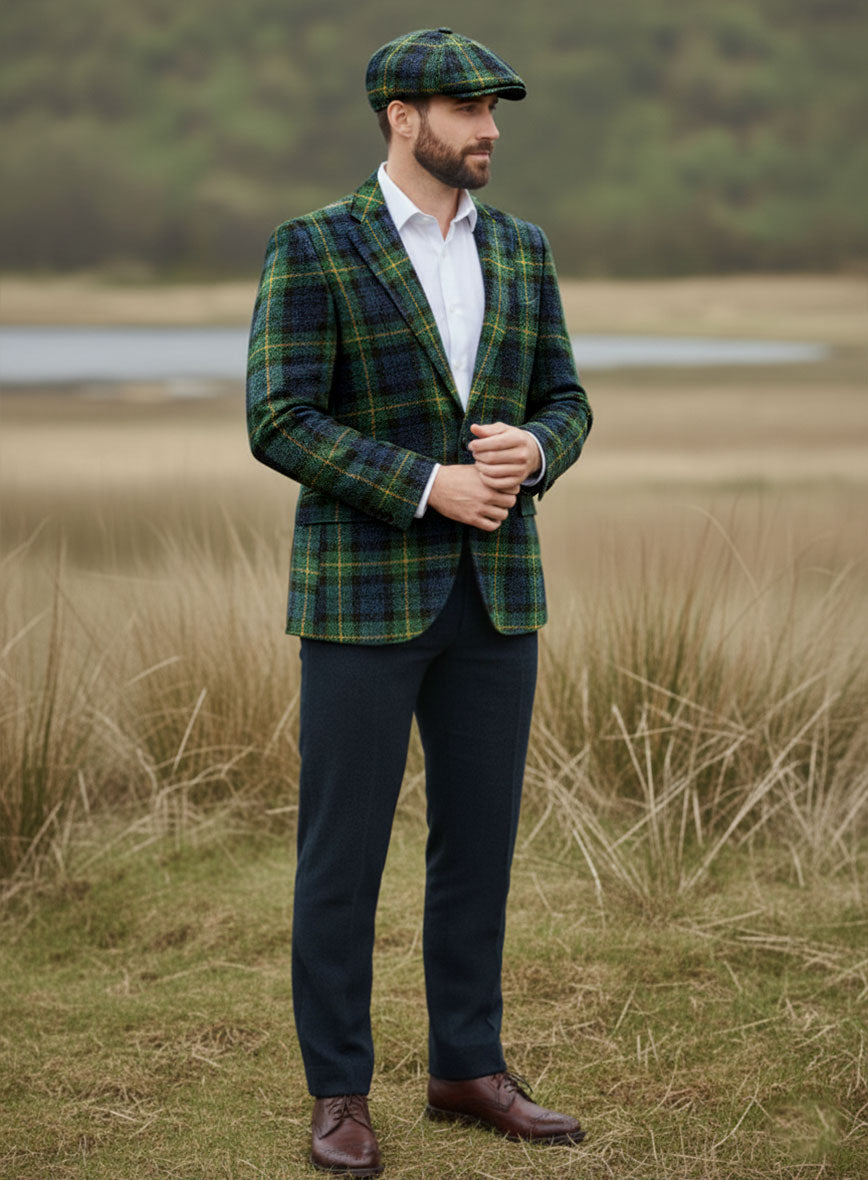 Harris Tweed Bluefern Tartan Jacket - StudioSuits
