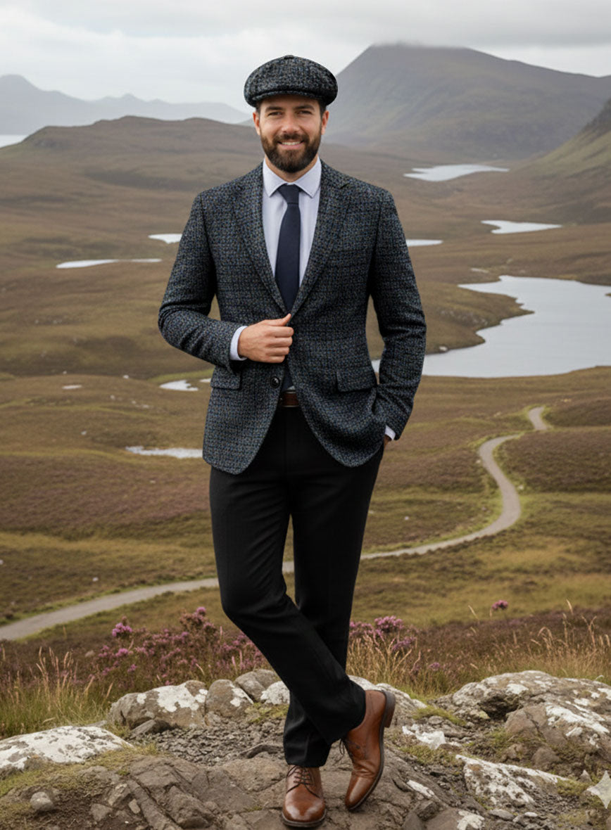Harris Tweed Bluevale Hopsack Jacket - StudioSuits