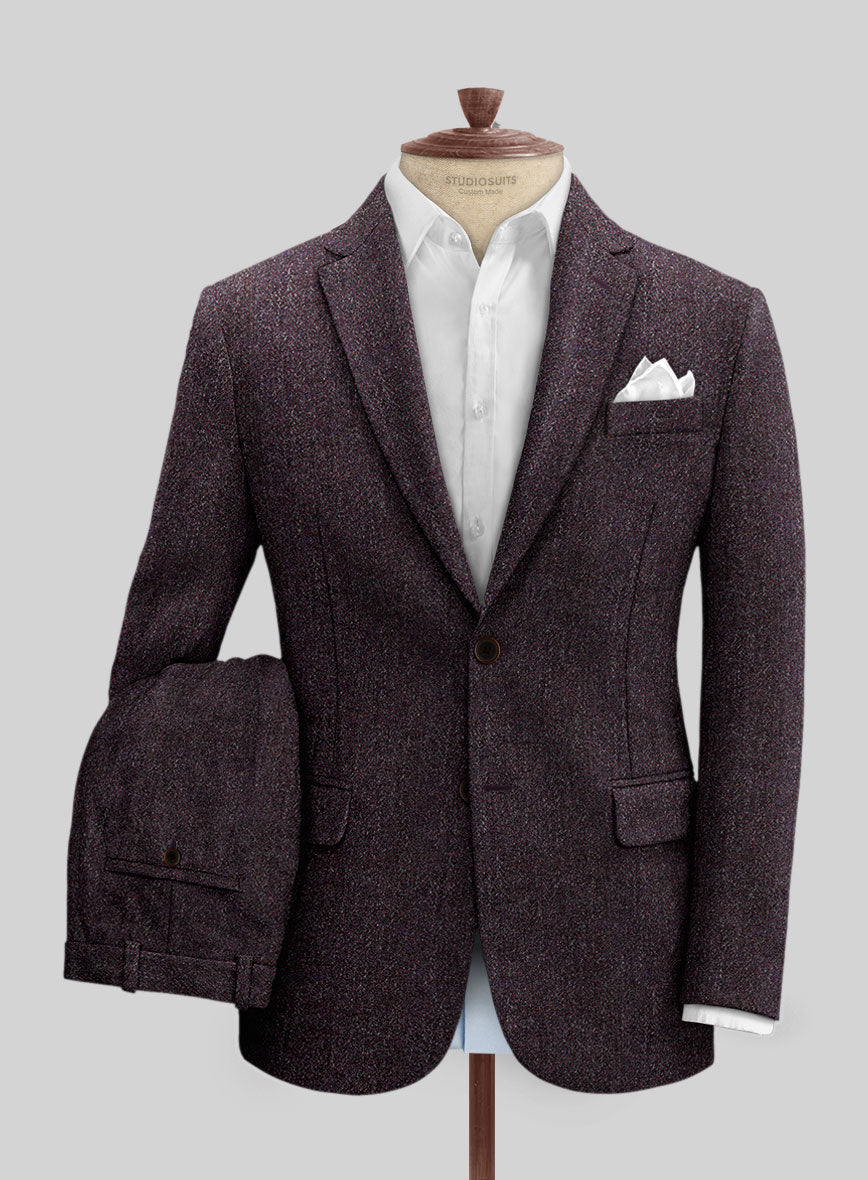 Harris Tweed Bramblewine Herringbone Suit - StudioSuits