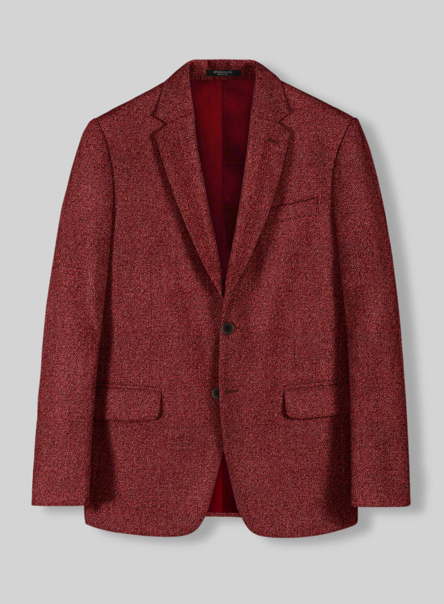 Harris Tweed Brickred Hopsack Jacket - StudioSuits