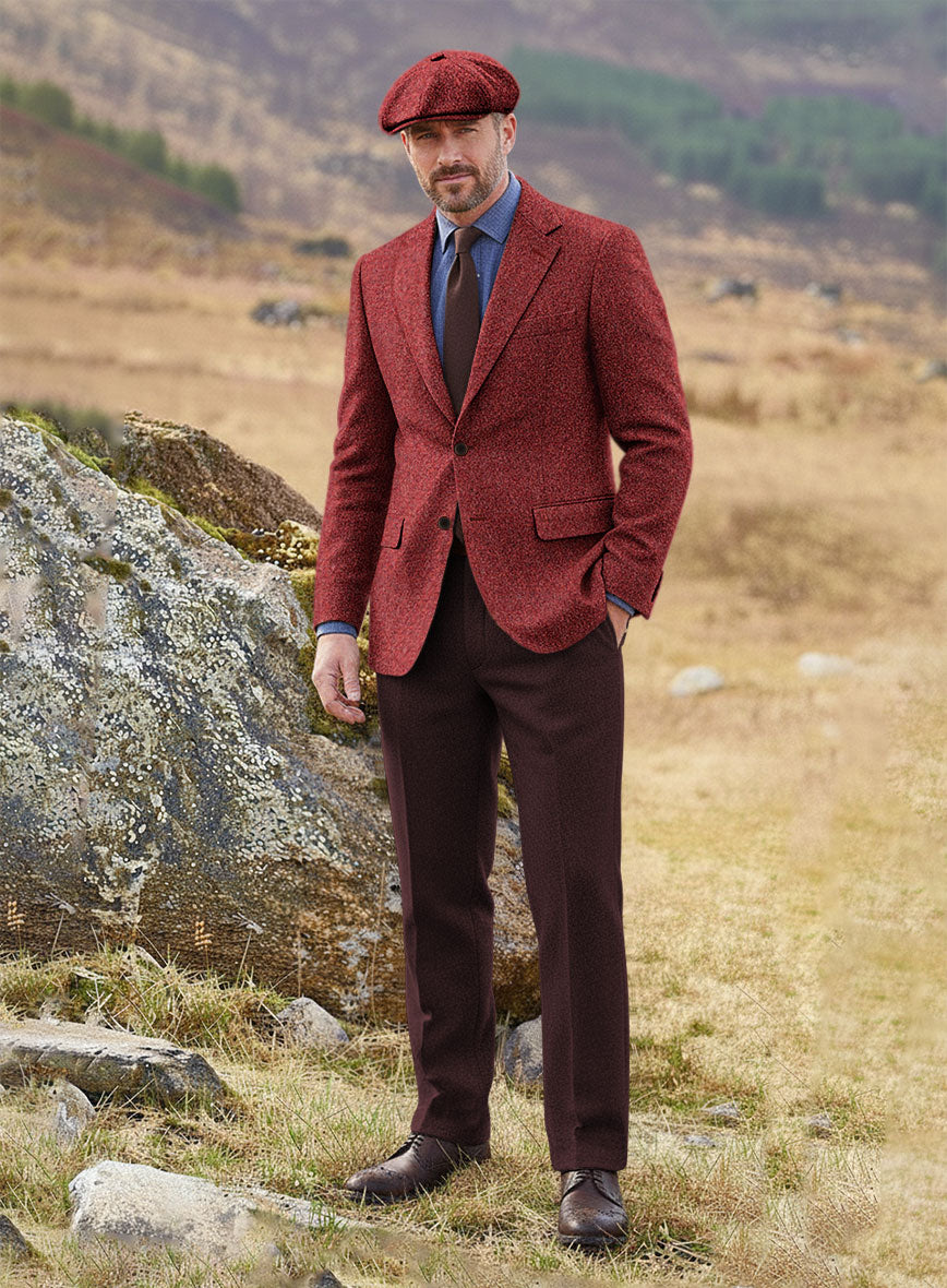 Harris Tweed Brickred Hopsack Jacket - StudioSuits