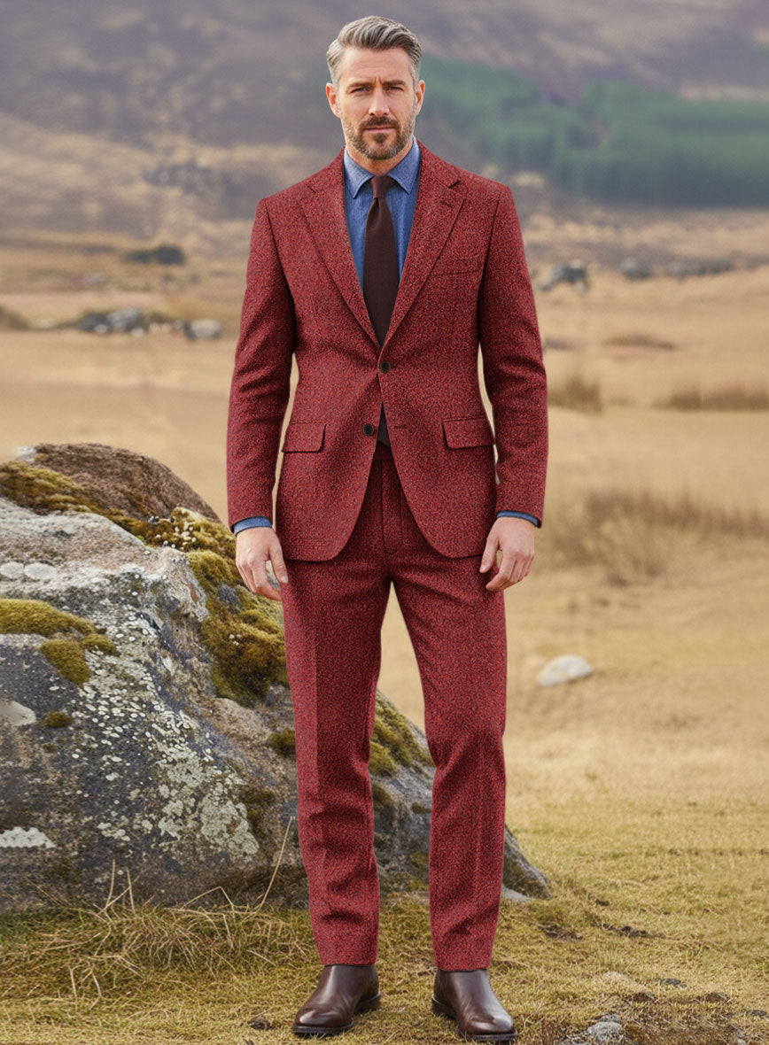 Harris Tweed Brickred Hopsack Suit - StudioSuits