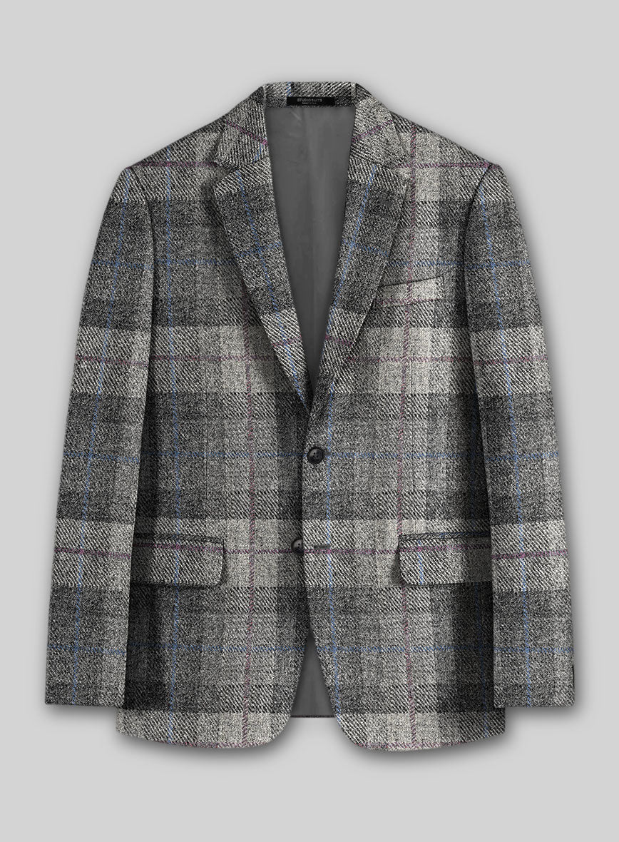 Harris Tweed Classic Gray Tartan Jacket - StudioSuits