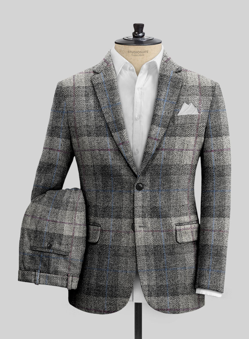 Harris Tweed Classic Gray Tartan Suit - StudioSuits