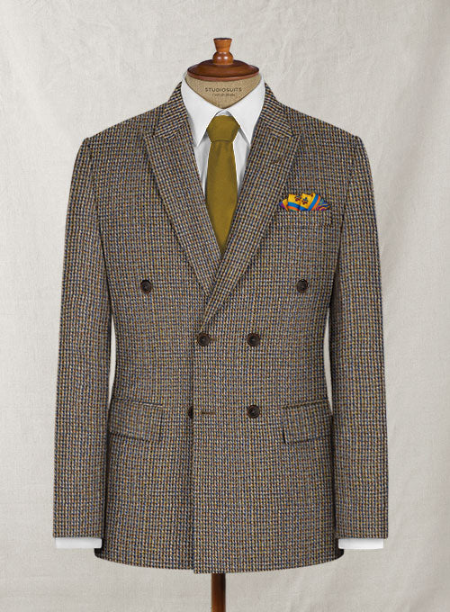 Harris Tweed Classic Weave Double Breasted Jacket - StudioSuits