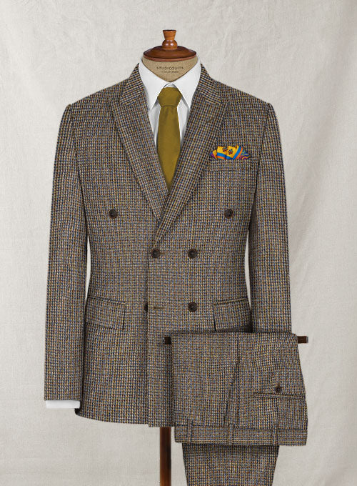 Harris Tweed Classic Weave Double Breasted Suit - StudioSuits