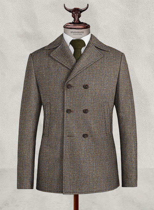 Harris Tweed Classic Weave Pea Coat - StudioSuits