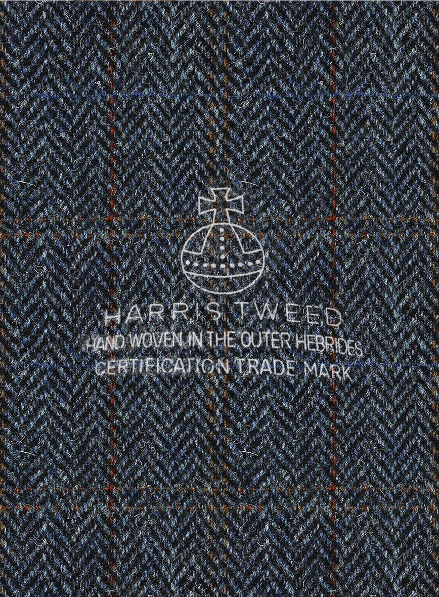 Harris Tweed Country Blue Pea Coat - StudioSuits