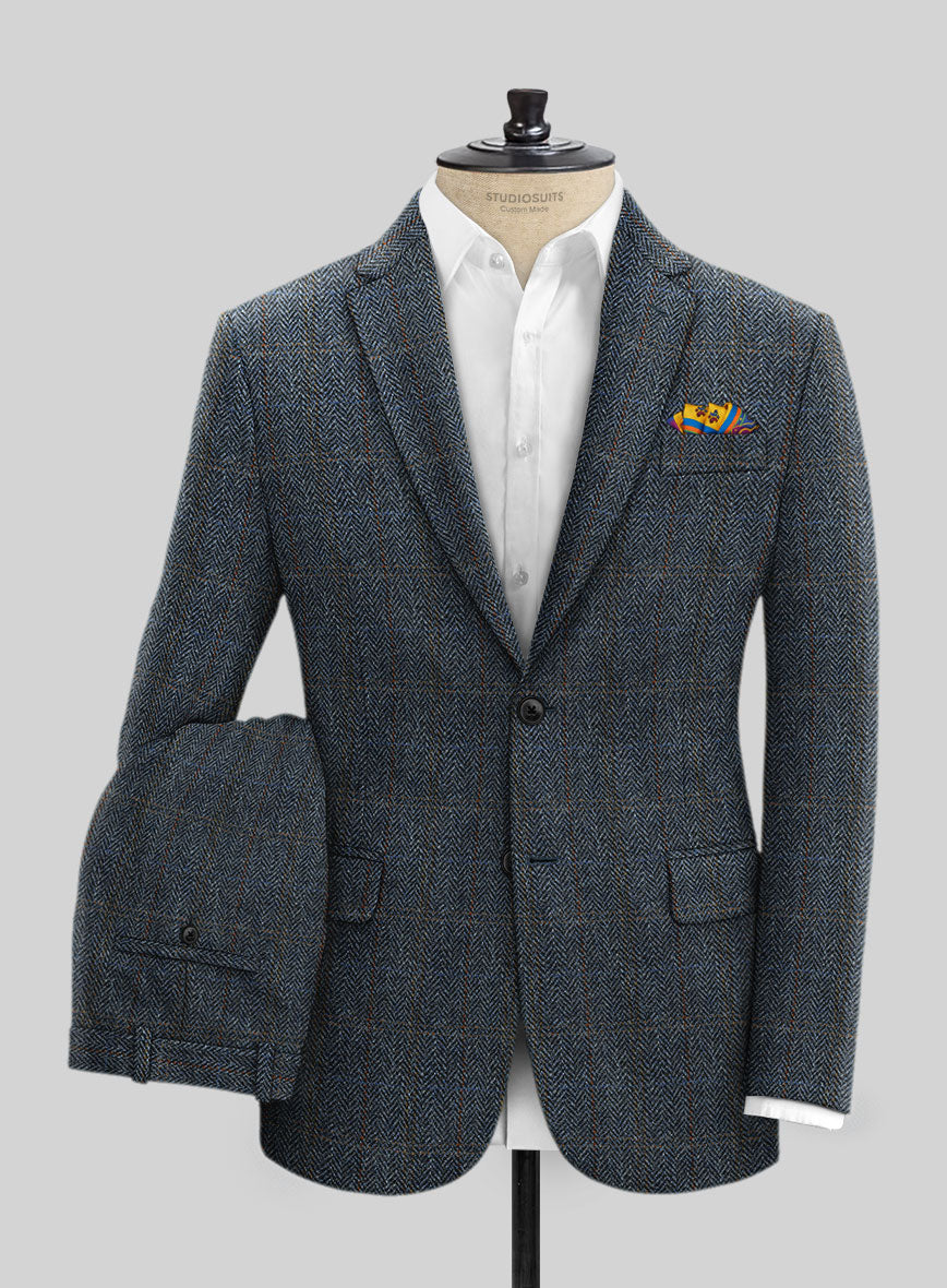 Harris Tweed Country Blue Suit - StudioSuits