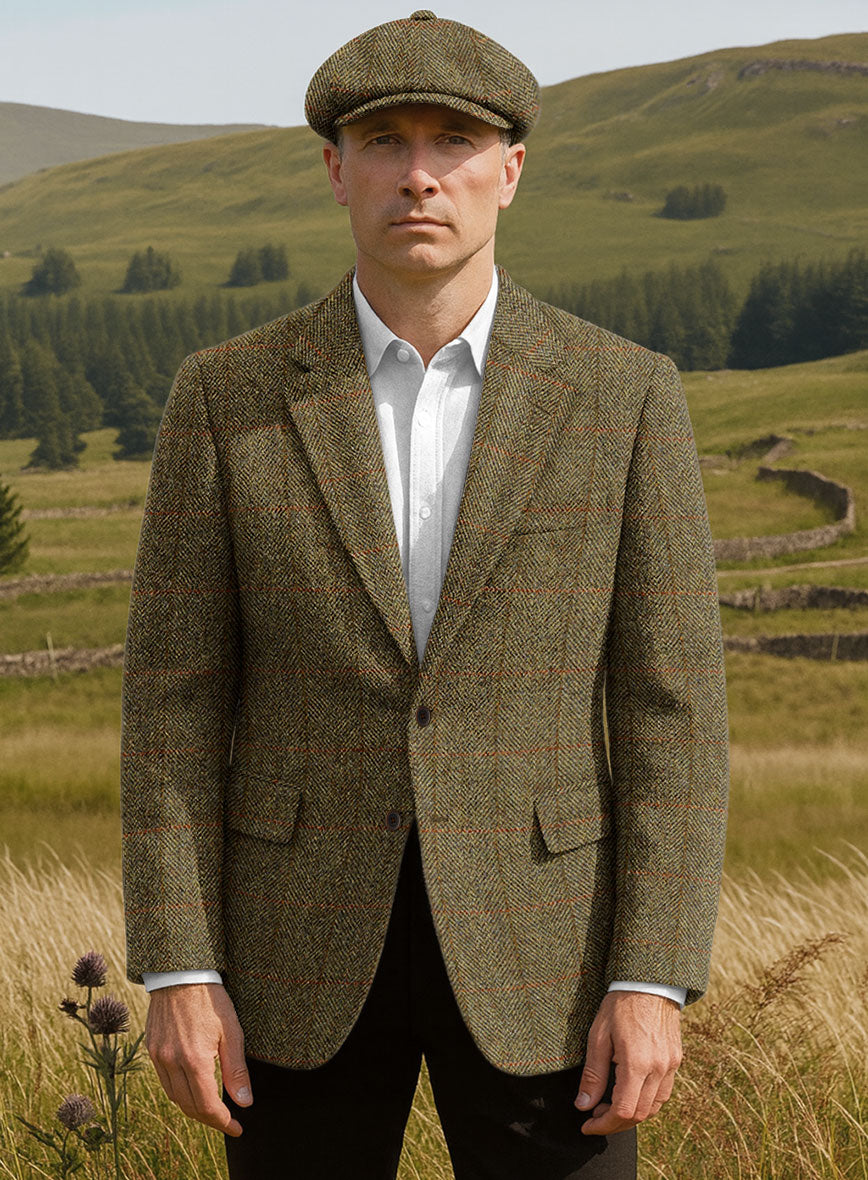 Harris Tweed Country Brown Check Jacket - StudioSuits