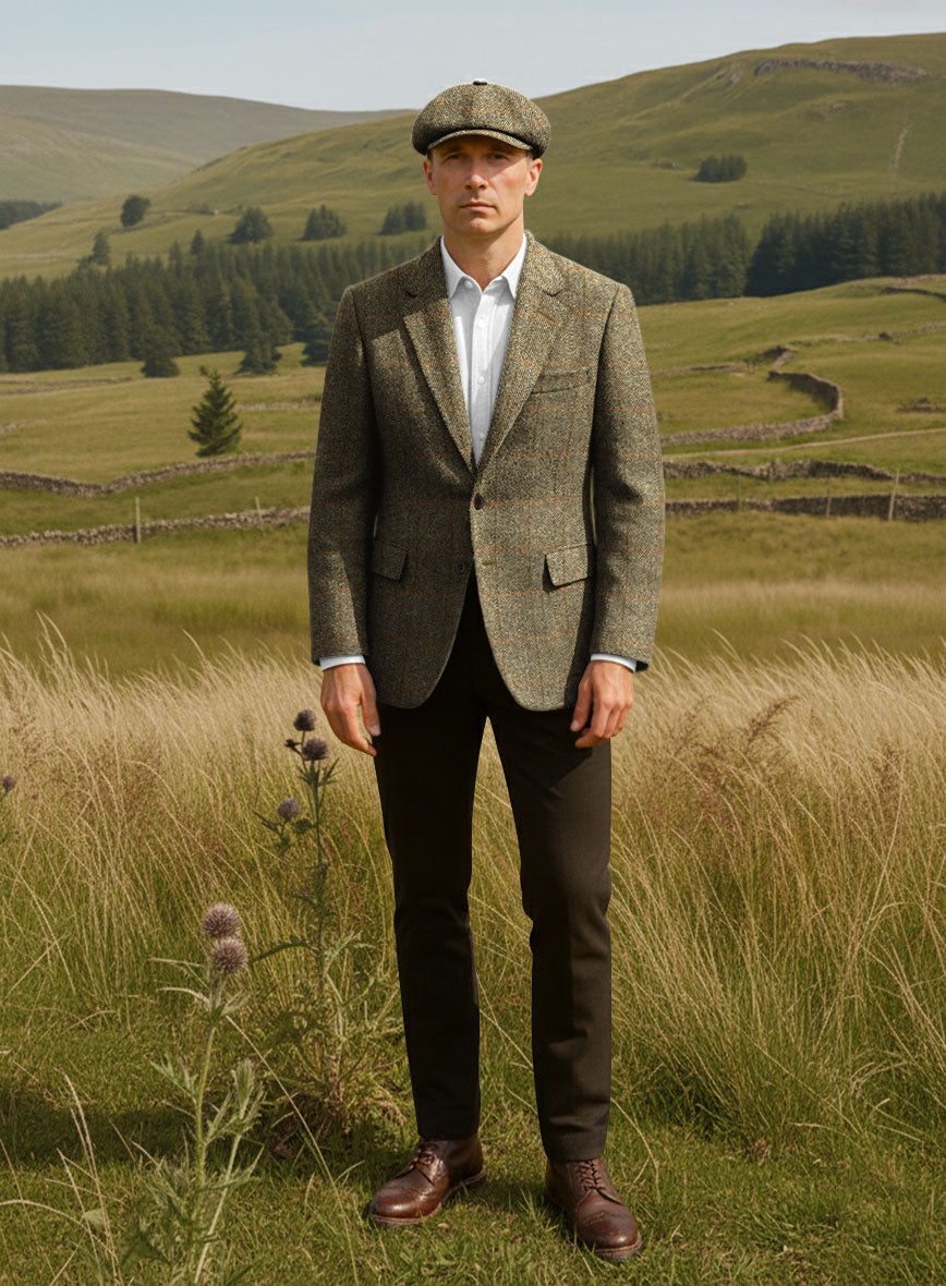 Harris Tweed Country Brown Check Jacket - StudioSuits