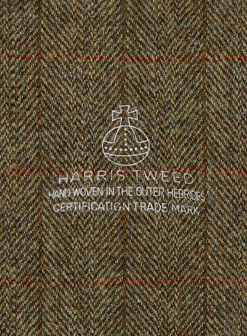 Harris Tweed Country Brown Check Pea Coat - StudioSuits