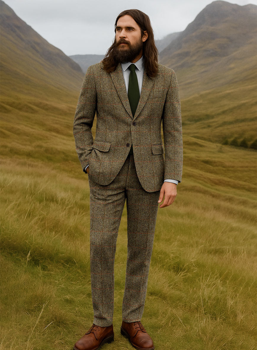 Harris Tweed Country Brown Check Suit - StudioSuits