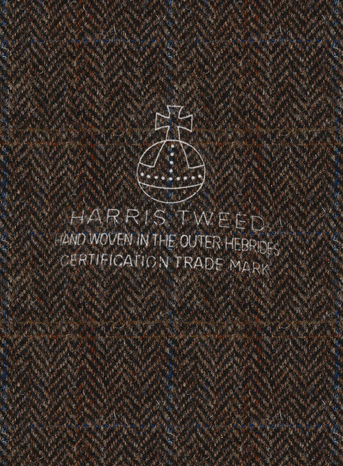 Harris Tweed Country Dark Brown Double Breasted Jacket - StudioSuits