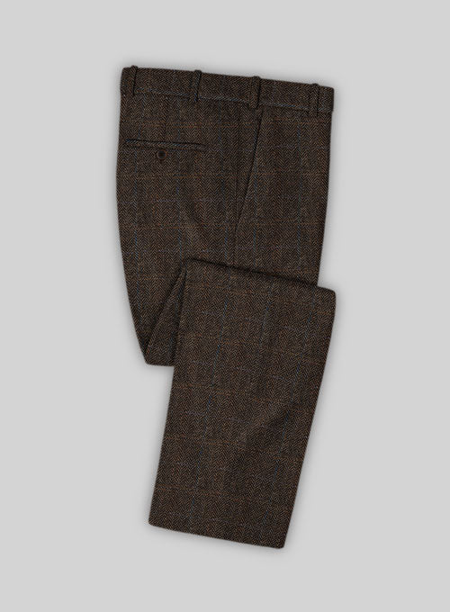 Harris Tweed Country Dark Brown Double Breasted Suit - StudioSuits