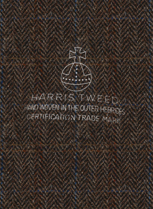 Harris Tweed Country Dark Brown Pea Coat - StudioSuits