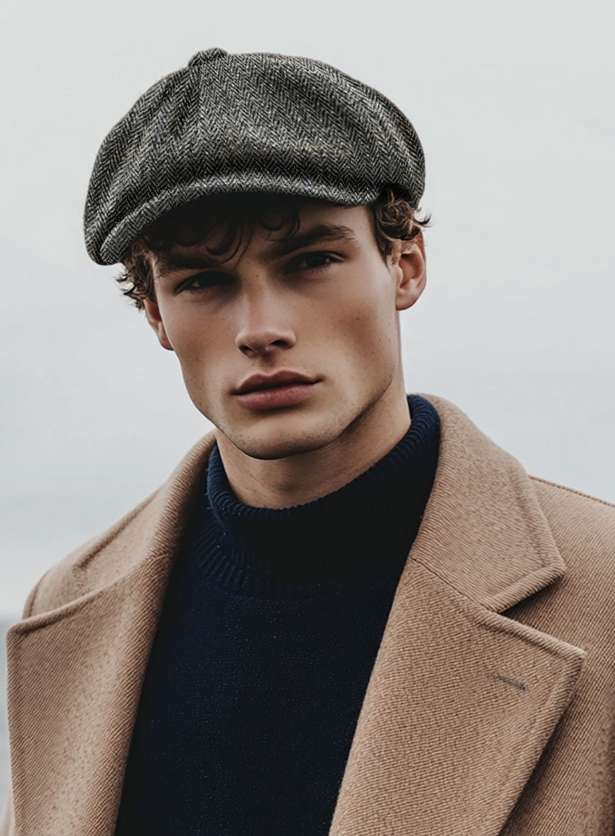 Harris Tweed Country Gray Newsboy Cap - StudioSuits
