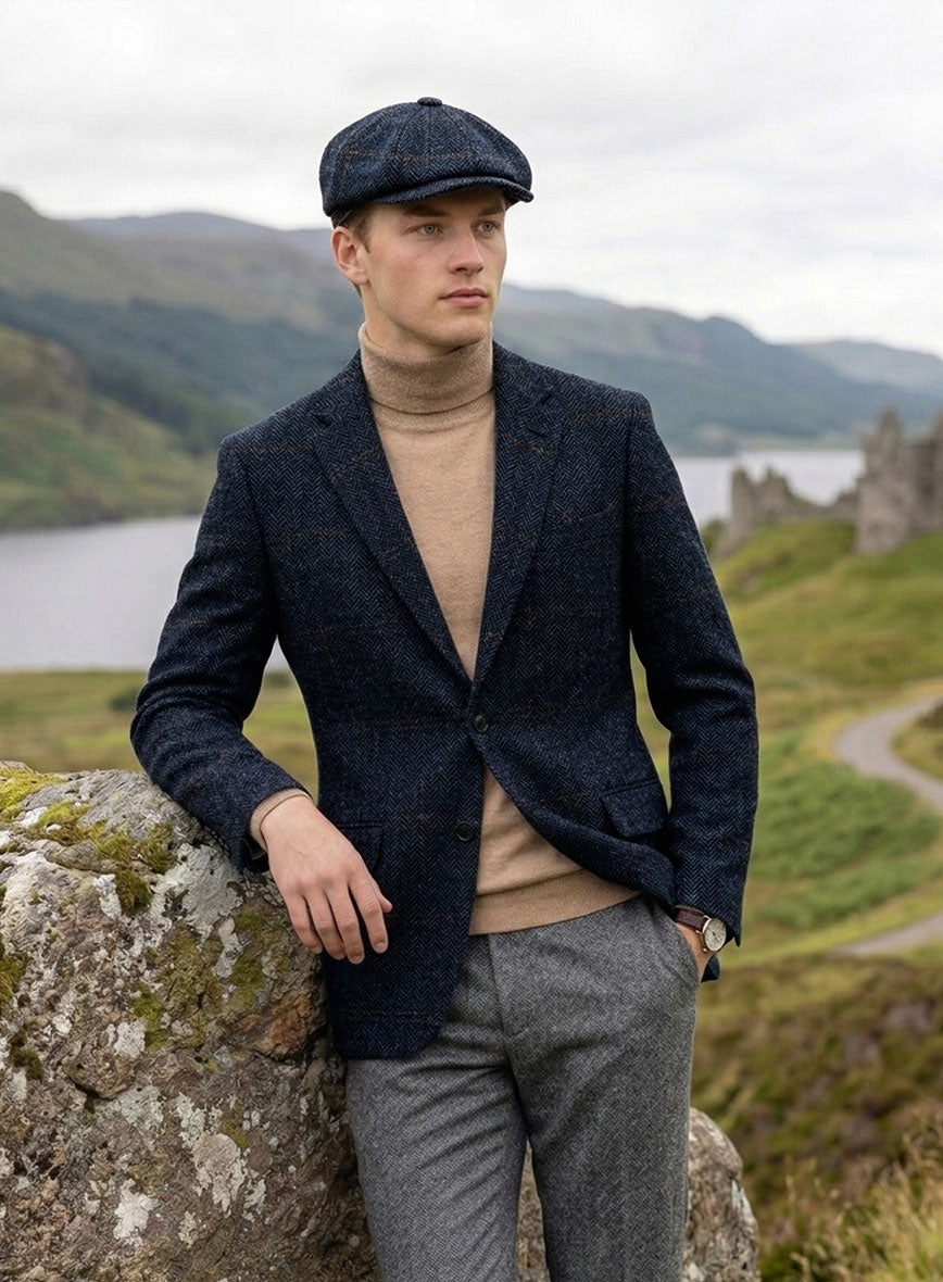 Harris Tweed Country Heritage Blue Jacket - StudioSuits