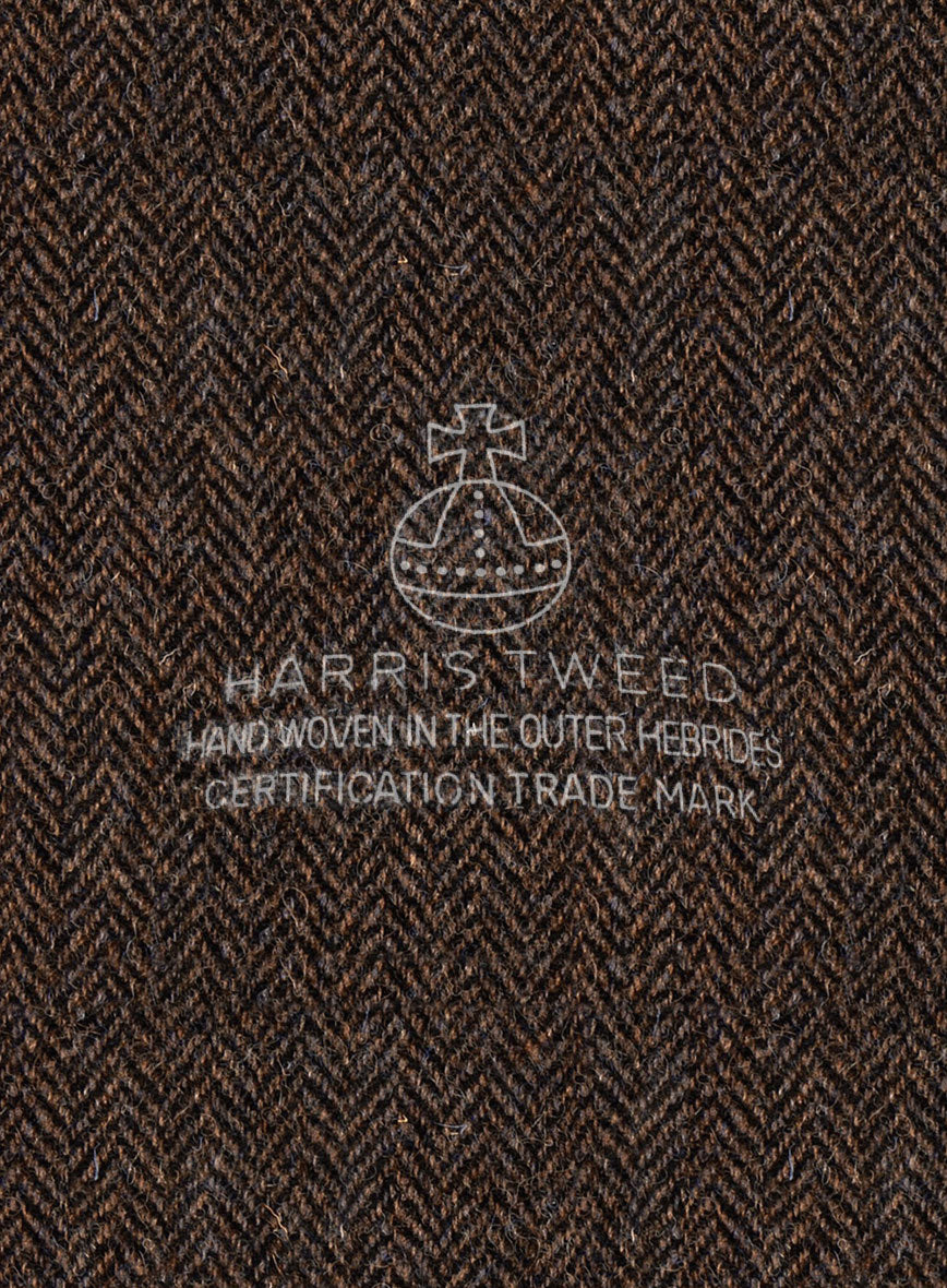 Harris Tweed Dark Brown Herringbone Jacket - StudioSuits