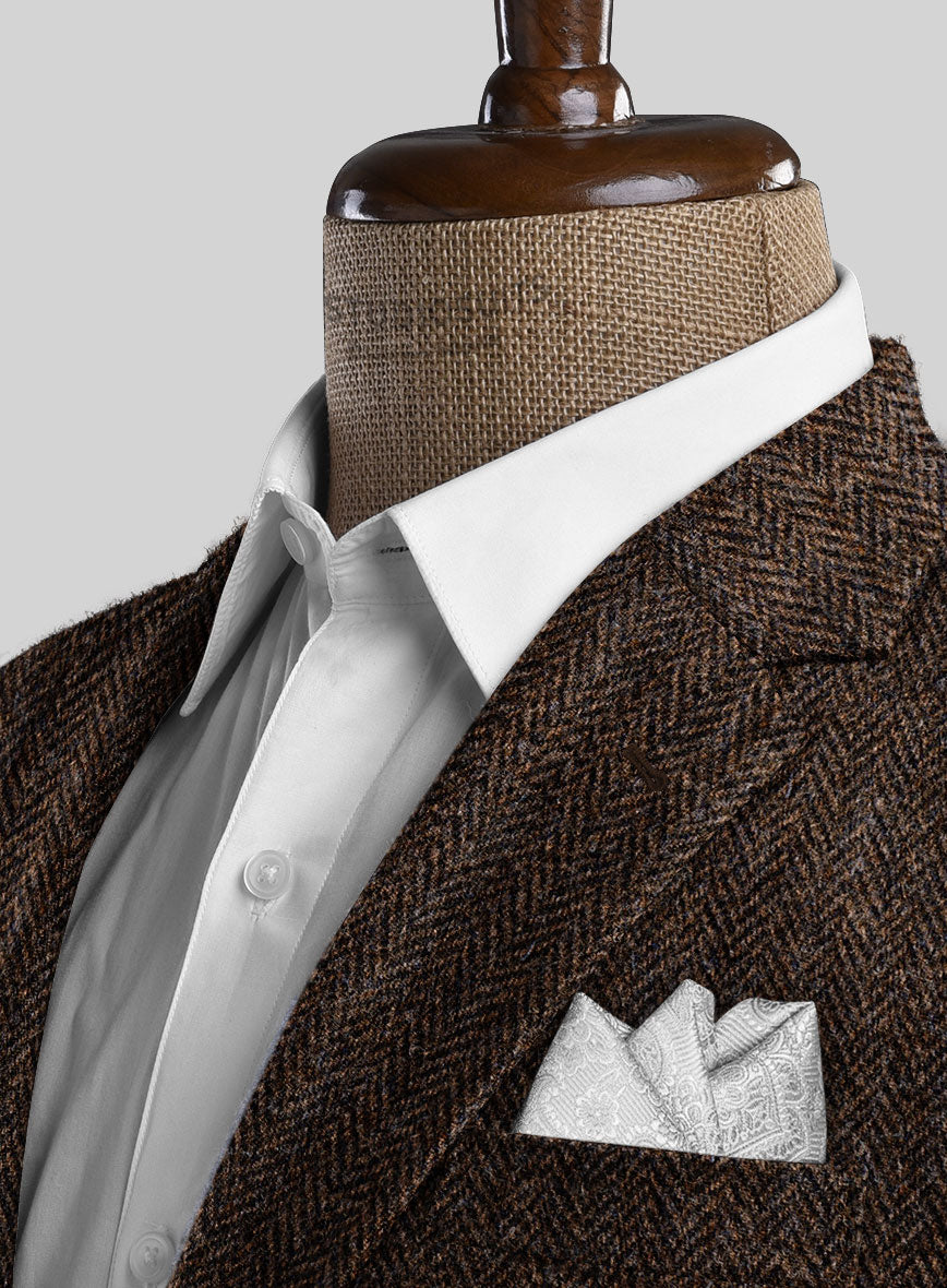 Harris Tweed Dark Brown Herringbone Suit - StudioSuits